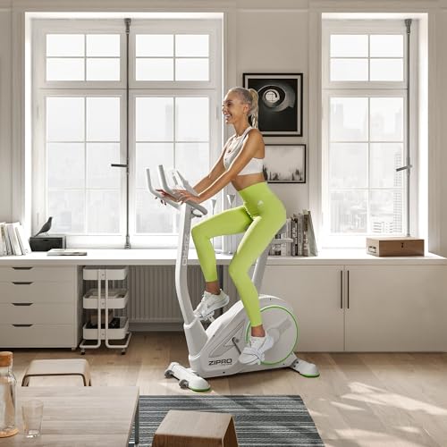 ZIPRO RAVE Heimtrainer Fahrrad - 32-Stufen-Widerstand, Herzfrequenzsensor, 11 Trainingsprogramme, Verstellbare Sitz- und Lenkerposition, Bluetooth-Konnektivität, Ergometer, Ideal für Cardio & Fitness