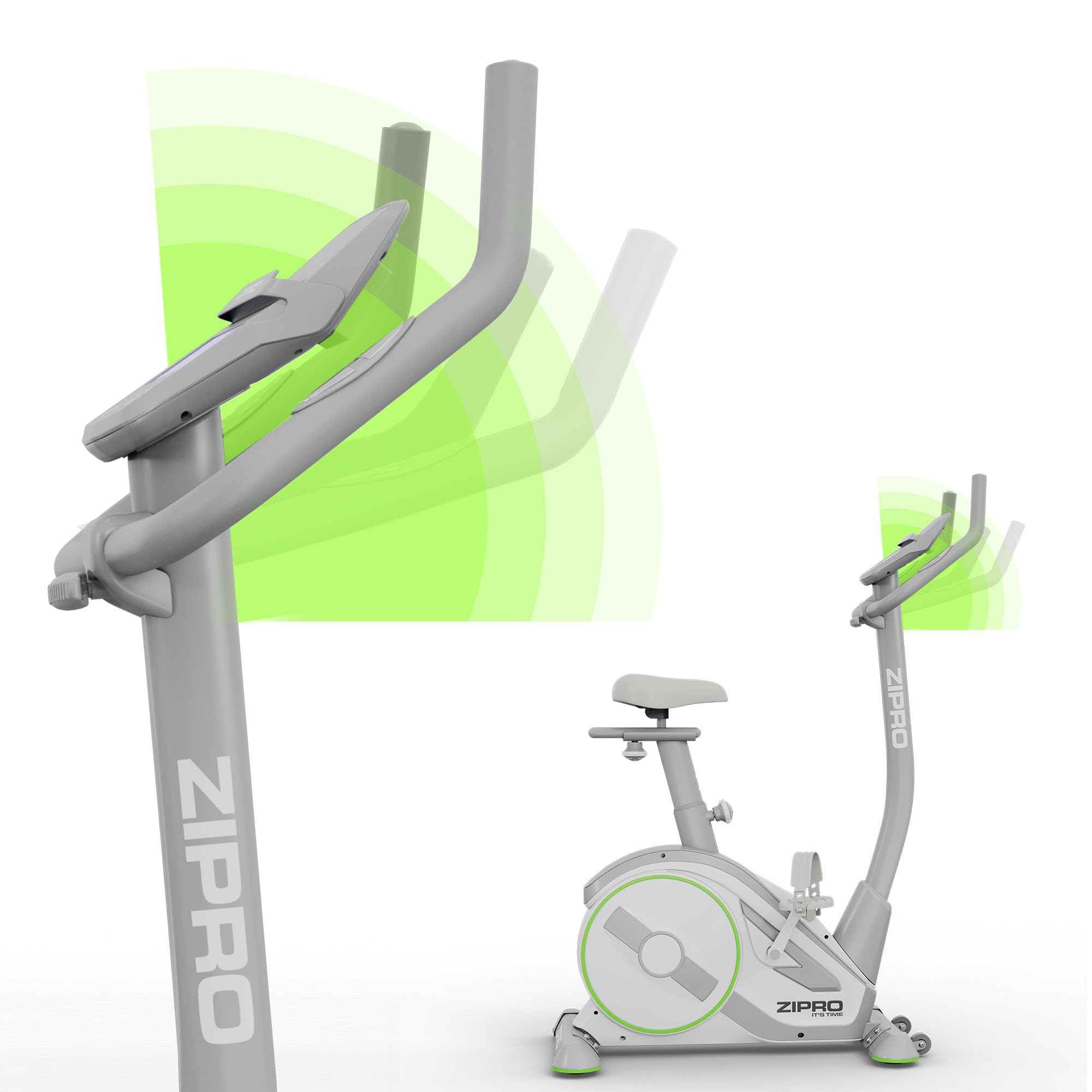 ZIPRO RAVE Heimtrainer Fahrrad - 32-Stufen-Widerstand, Herzfrequenzsensor, 11 Trainingsprogramme, Verstellbare Sitz- und Lenkerposition, Bluetooth-Konnektivität, Ergometer, Ideal für Cardio & Fitness