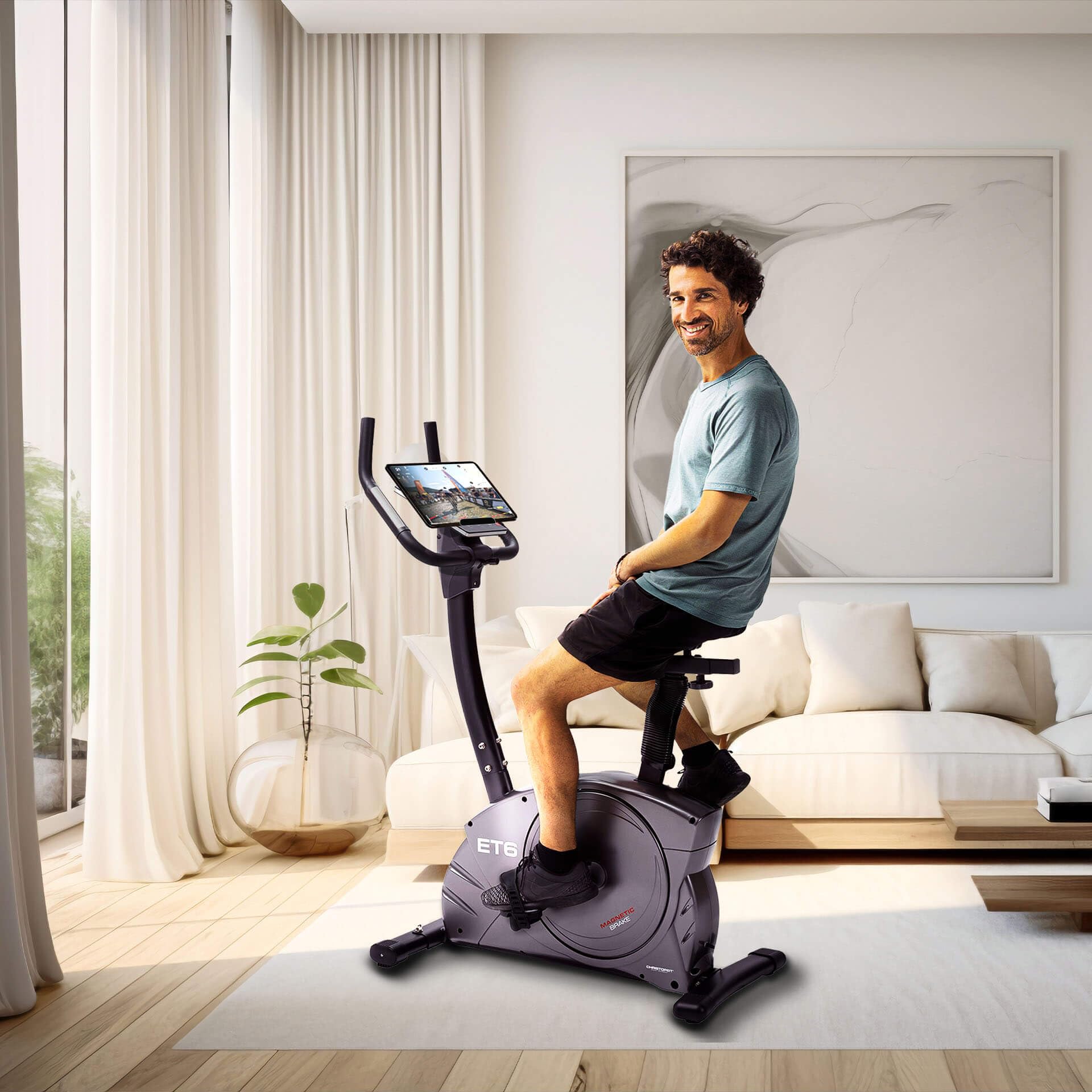Christopeit Sport Ergometer Heimtrainer ET 6 new 24-Stufig, bis 150kg Gewicht, 12kg Magnet-Bremssystem, LCD-Display