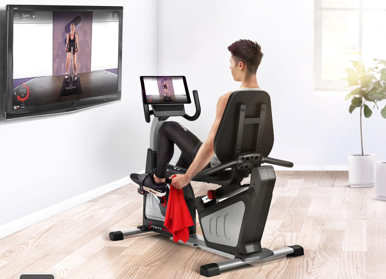 Sportstech ES600 Profi Ergometer | Deutsches Qualitätsunternehmen | Video Events & Multiplayer App | integrierter Stromgenerator & HRC | Pulsgurt optional | Liegeergometer + ergonomischer Sitzkomfort