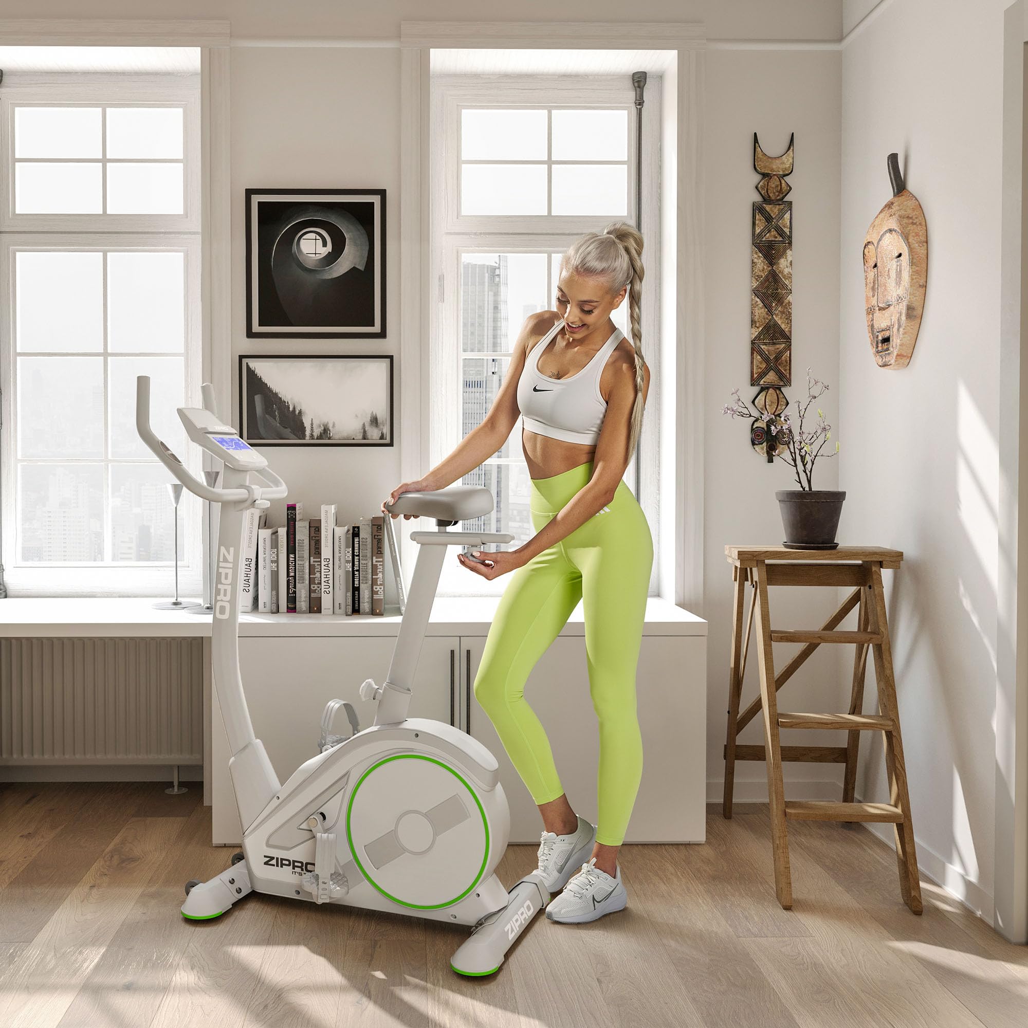 ZIPRO RAVE Heimtrainer Fahrrad - 32-Stufen-Widerstand, Herzfrequenzsensor, 11 Trainingsprogramme, Verstellbare Sitz- und Lenkerposition, Bluetooth-Konnektivität, Ergometer, Ideal für Cardio & Fitness