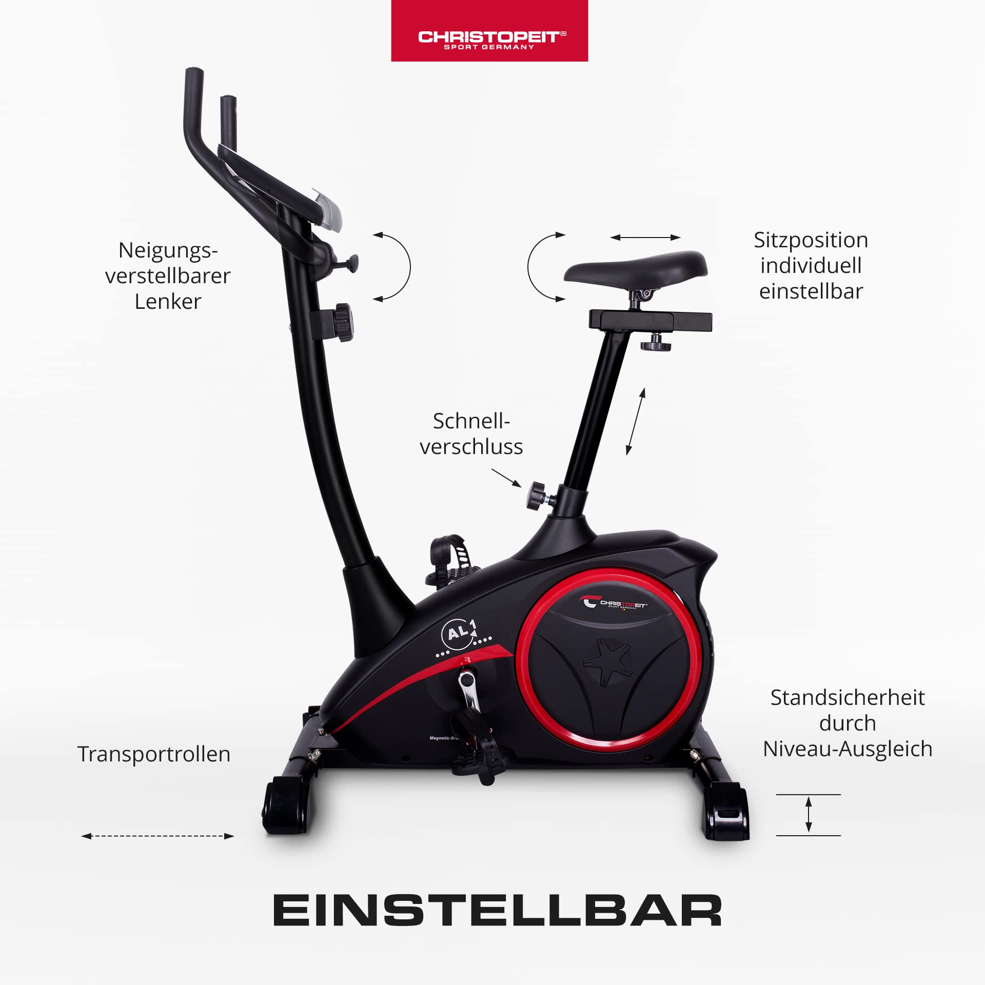 Christopeit Heimtrainer AL 1 Black Edition inkl. Bodenschutzmatte