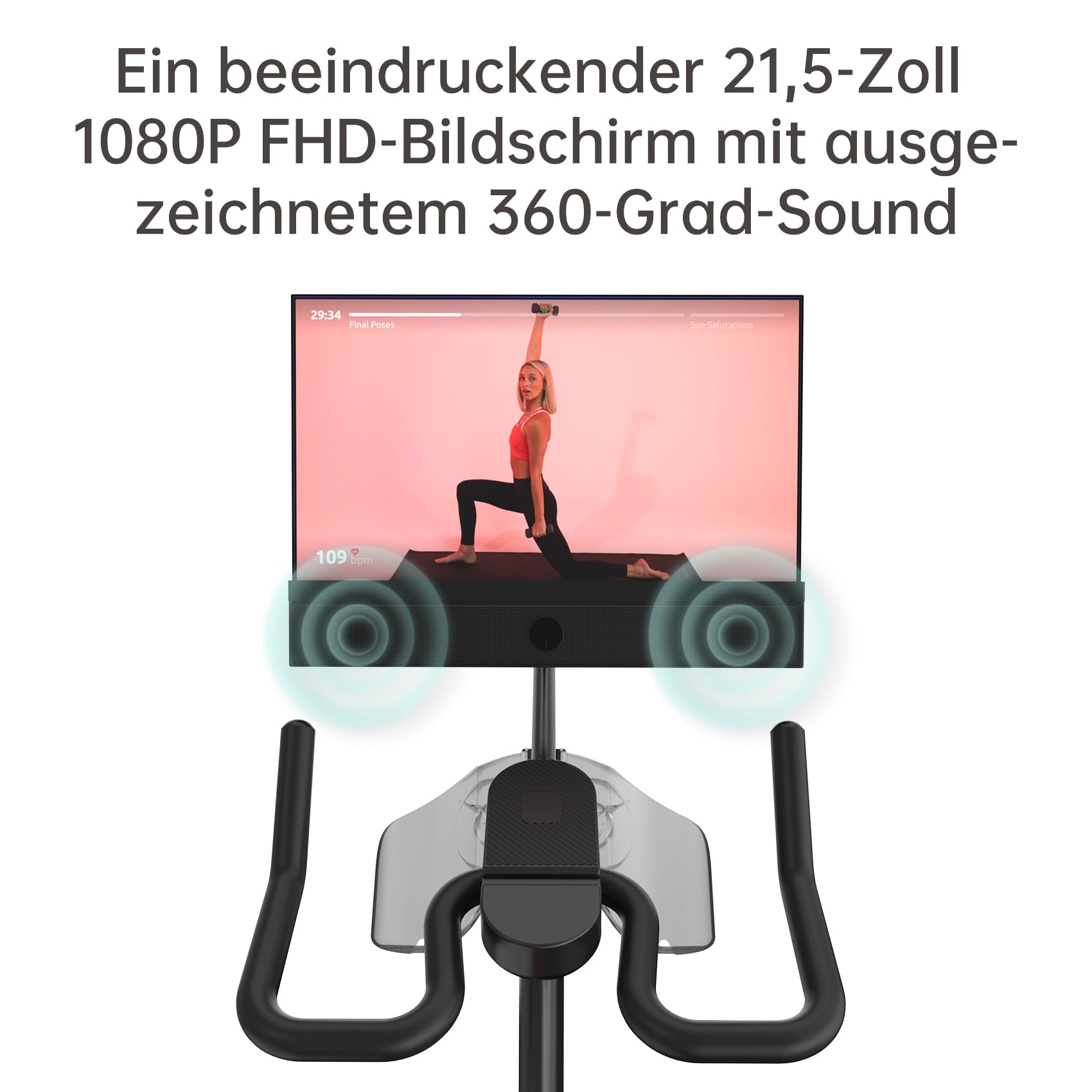 Yesoul G1M Plus heimtrainer fahrrad Indoor peloton Bike, fahrrad hometrainer für zu Hause, mit drehbarem Bildschirm und Vierfach-Lautsprechern, Cardio geräte für zuhause, 160 kg belastbar
