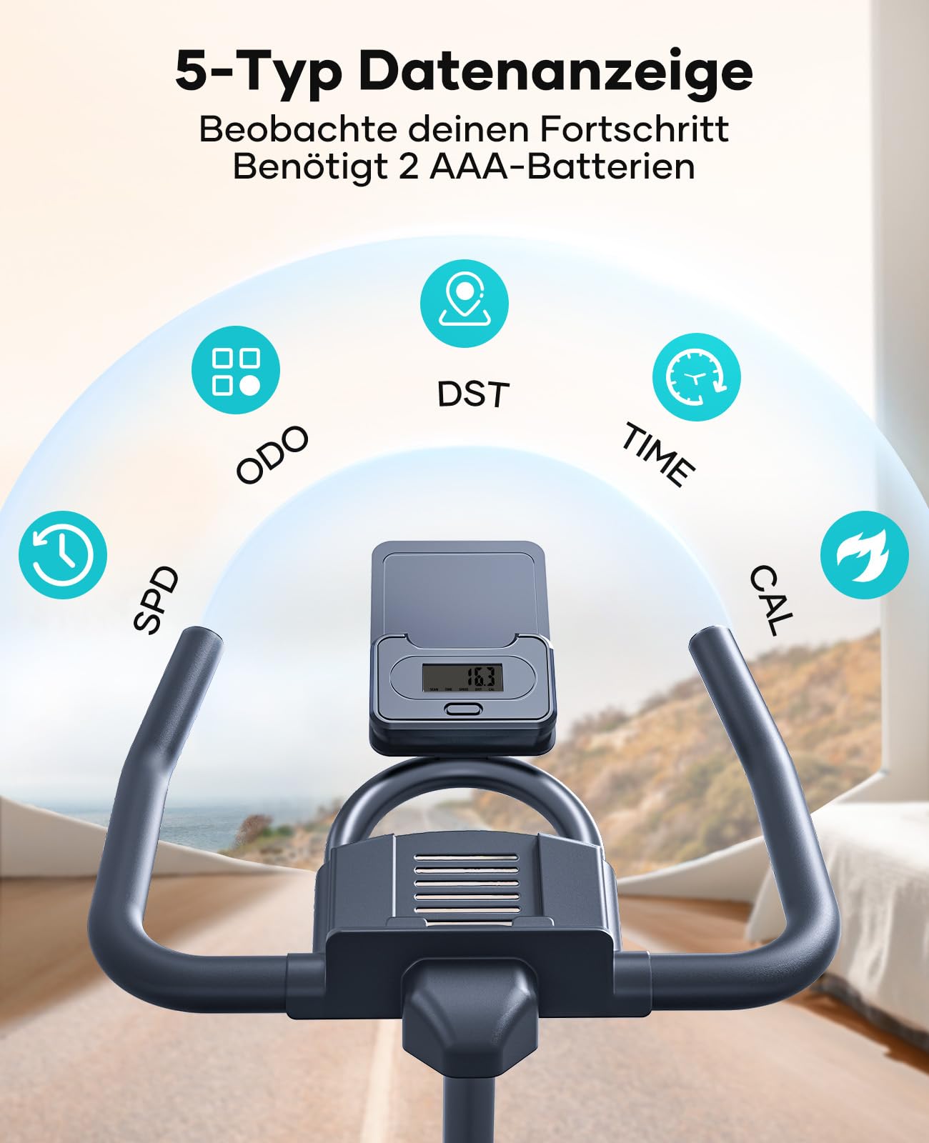 [2025 Aktualisierte]Heimtrainer Fahrrad mit APP, 0-100% Magnetwiderstand Stationäres, 15KG Schwungrad, Ultraleise, Ergometer Spinning Bike Indoor mit LCD-Monitor, Bis 160KG, Tablet-Halter