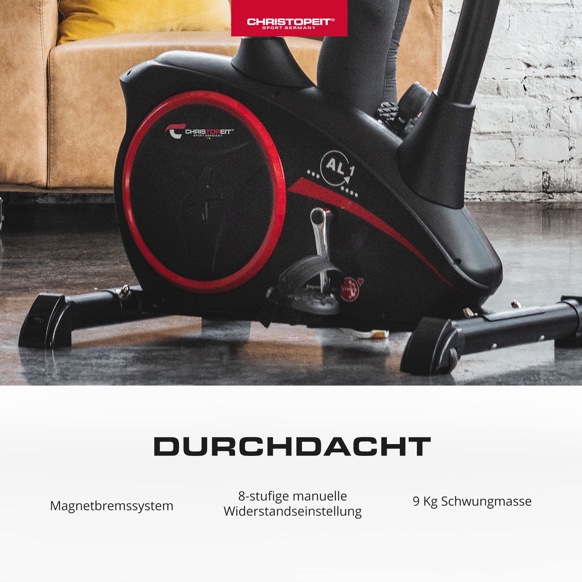Christopeit Heimtrainer AL 1 Black Edition inkl. Bodenschutzmatte