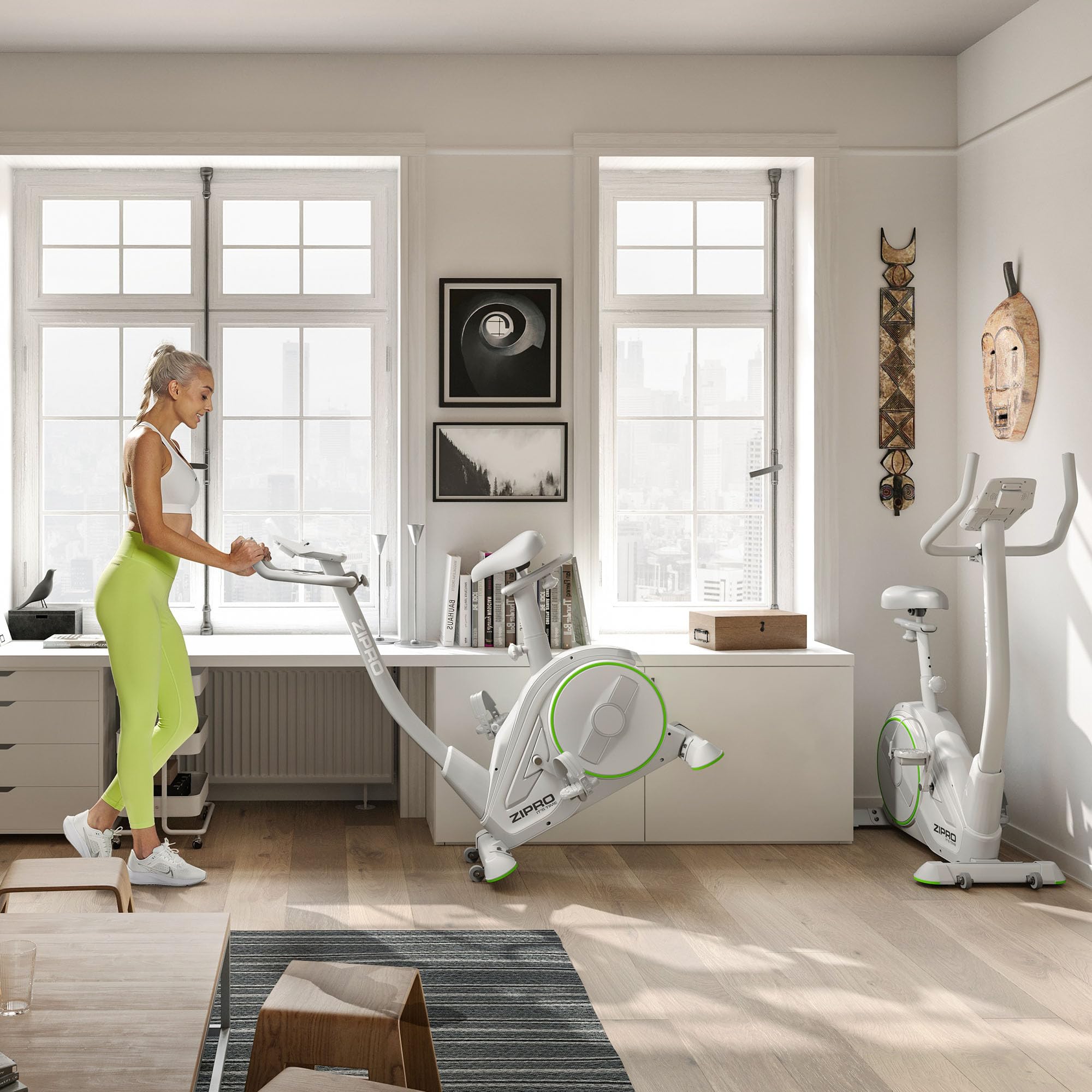 ZIPRO RAVE Heimtrainer Fahrrad - 32-Stufen-Widerstand, Herzfrequenzsensor, 11 Trainingsprogramme, Verstellbare Sitz- und Lenkerposition, Bluetooth-Konnektivität, Ergometer, Ideal für Cardio & Fitness
